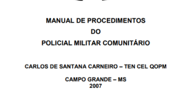 Capa Manual de Procedimentos do Policial Militar Comunitário.